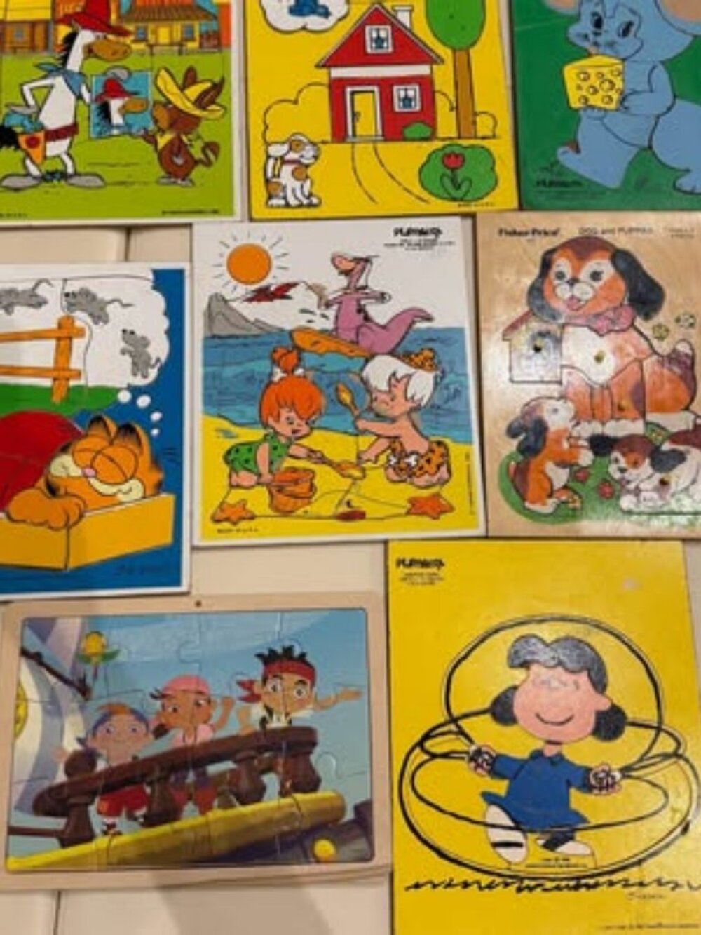 Lot of 8 vintage wood kids jigsaw puzzles